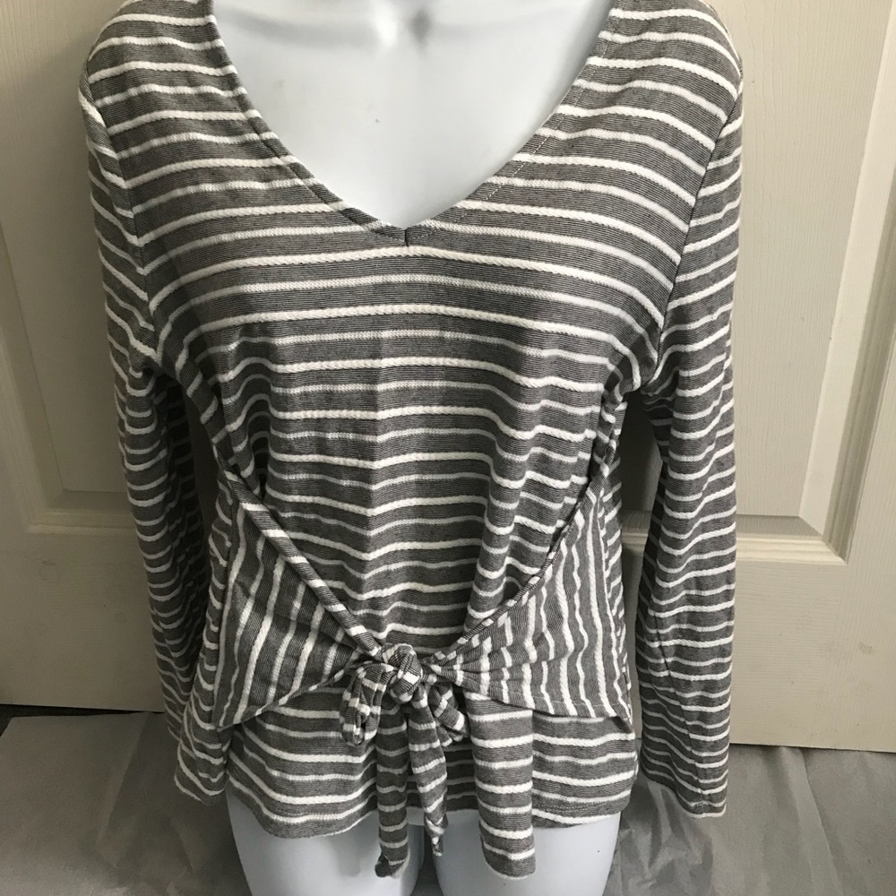 A New Day Black and White Striped Shirt